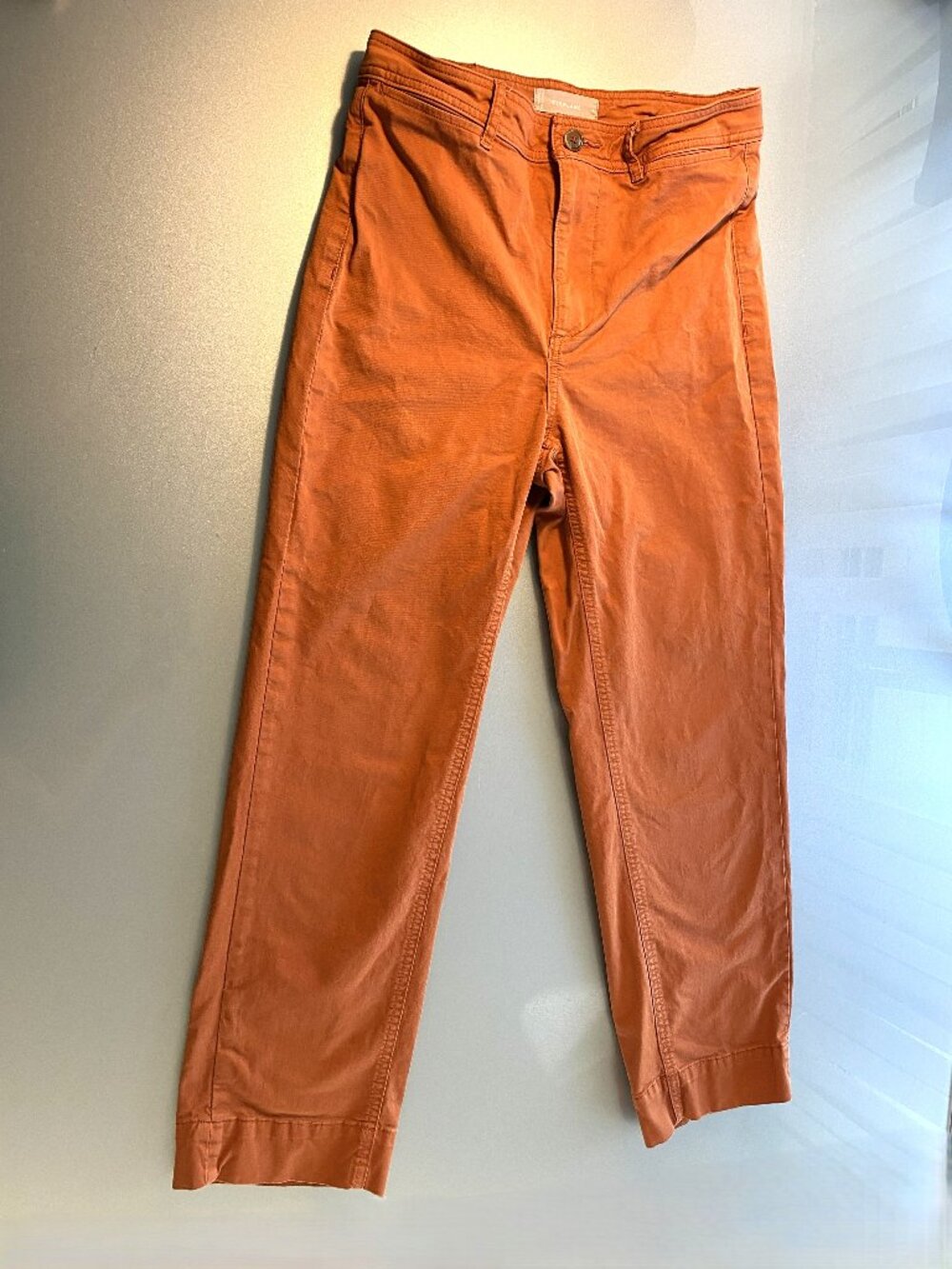 Everlane Brown Burnt Orange Cotton Chino Pants 2% Elastane High Rise Size 4